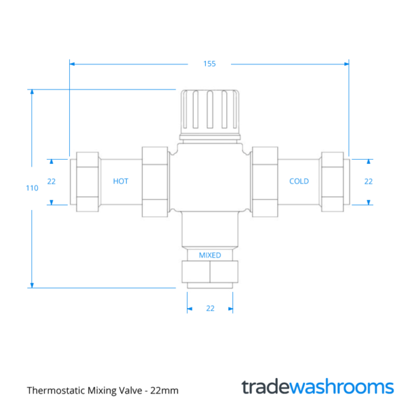 22mm Thermostatic Mixing Valve (TMV) ATMV3322 • Albion Valves
