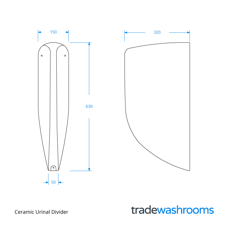 Ceramic Urinal Divider URSEP • Urinals and Urinal Fittings Online