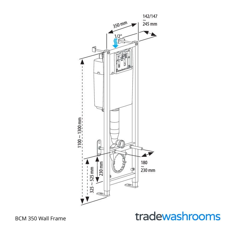 Wall Hung Toilet Frame and Cistern Siamp BCM 350 [31231513]