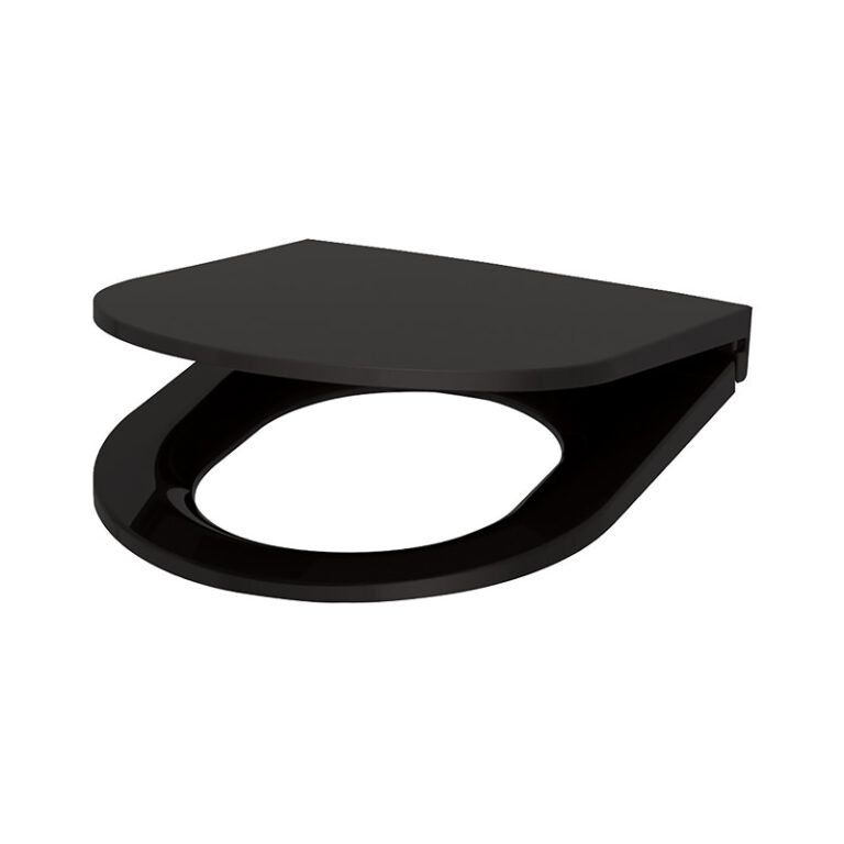 Black Toilet Seat with Lid for Stainless Steel WC Pans • URVSEATB