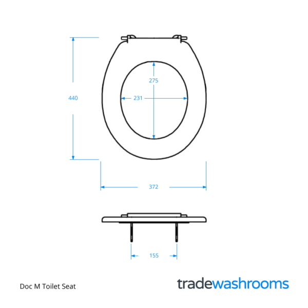 Doc M Toilet Seat with Stainless Steel Hinge • NYMAS 260015