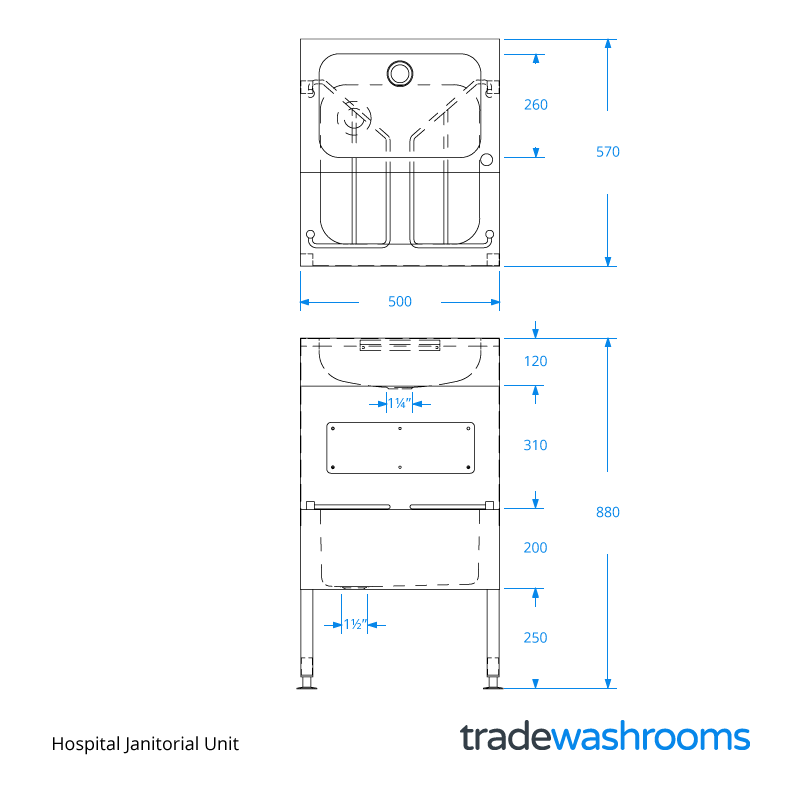 Hospital Janitorial Unit [HBN JU] • Bucket Sink and Wash Basin