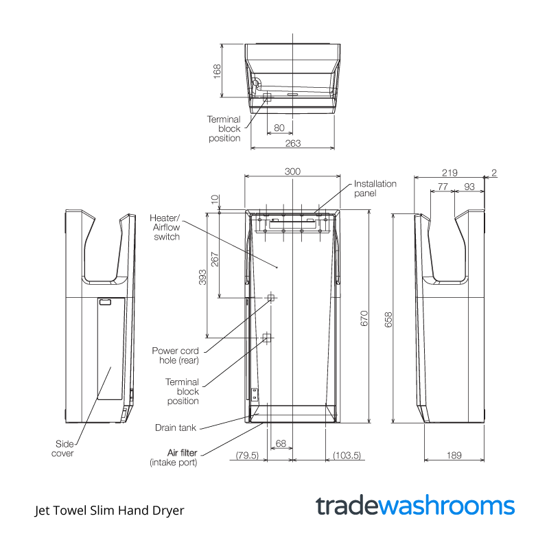 Mitsubishi Electric Jet Towel Slim Hand Dryer [Silver, Black, White]