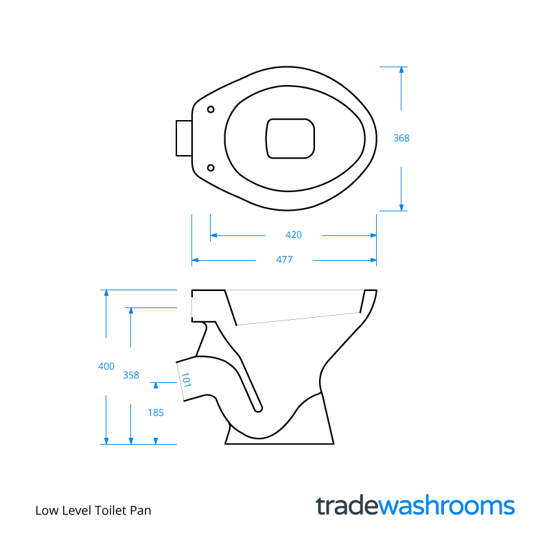 Low Level Toilet Pan UNWHPLLPA • Commercial Sanitary Ware