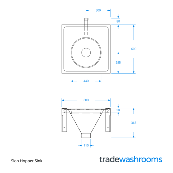 Slop Hopper Sink Kit [HBN DU] • Stainless Steel Hospital Disposal Unit