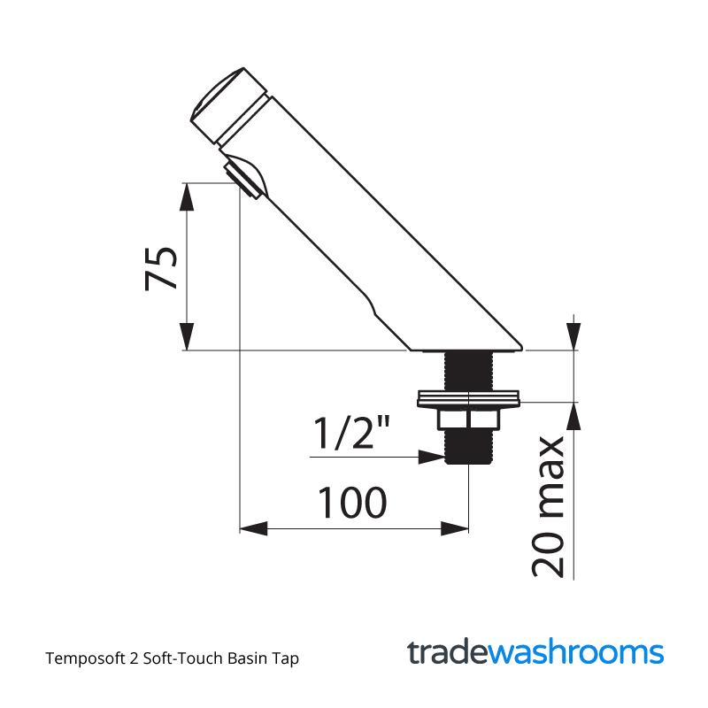 TEMPOSOFT 2 Basin Tap [SoftTouch] Delabie 740500