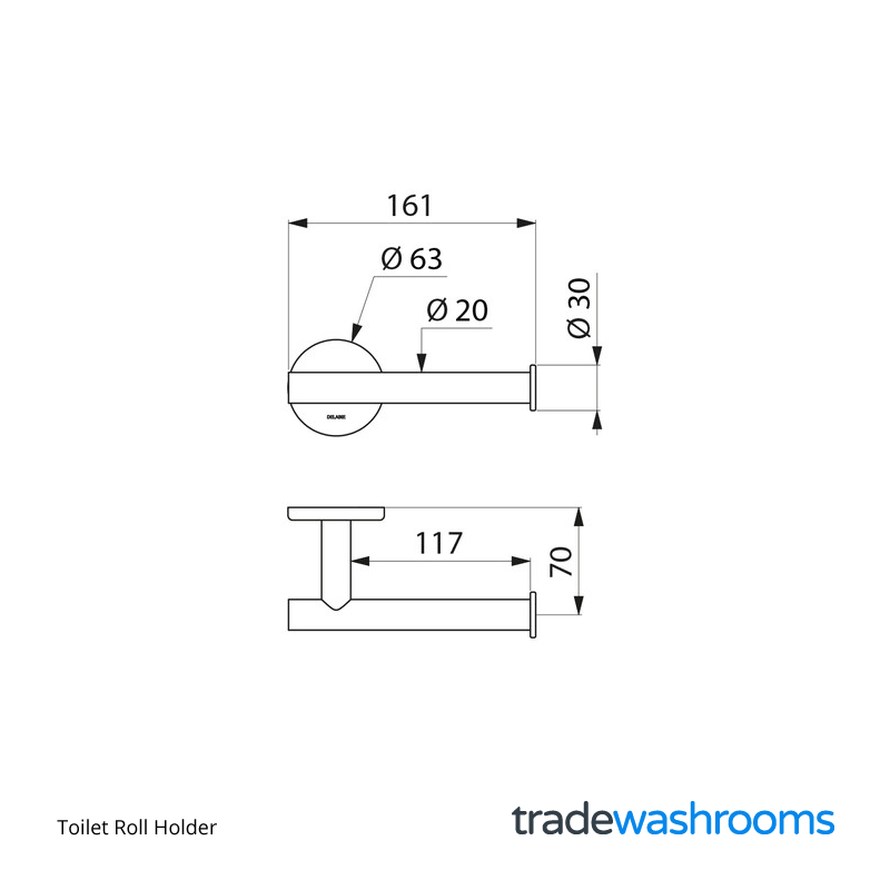 Toilet Roll Holder with VandalResistant Concealed Fixings • Delabie