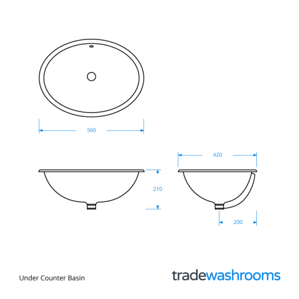 Under Counter Basin ASWHUCBA • Vitreous China Undermount Sink